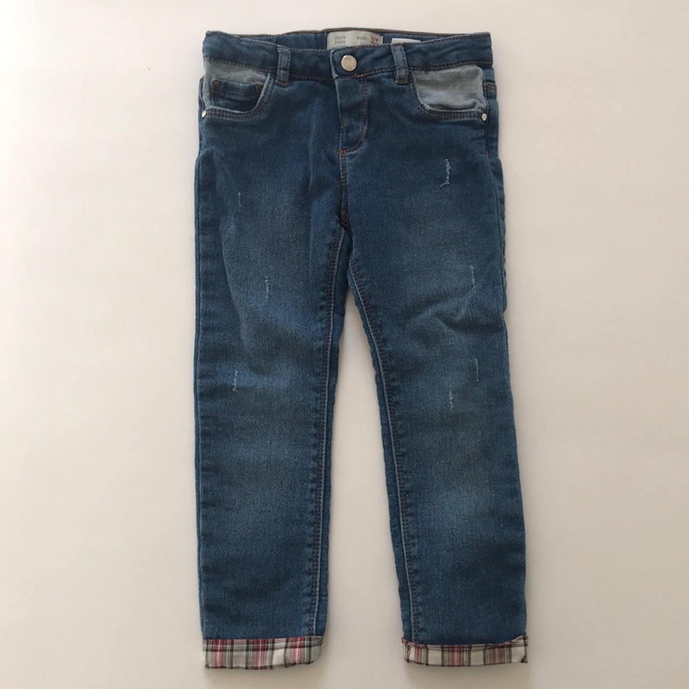 Zara Jeans with Plaid Cuffs